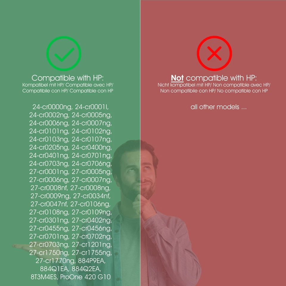 HP All-in-One PC (24-cr, 27-cr Serie) VESA Adapter - 75x75mm - Bild 2 von 4