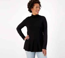 NEW SUSAN GRAVER WEEKEND ESSENTIALS COOL TOUCH FIT & FLARE TUNIC BLACK SZ MP