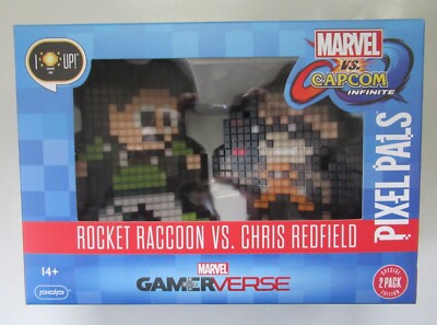 Pixel Pals Rocket Raccoon vs Chris Redfield Marvel vs Capcom Infinite Light Up