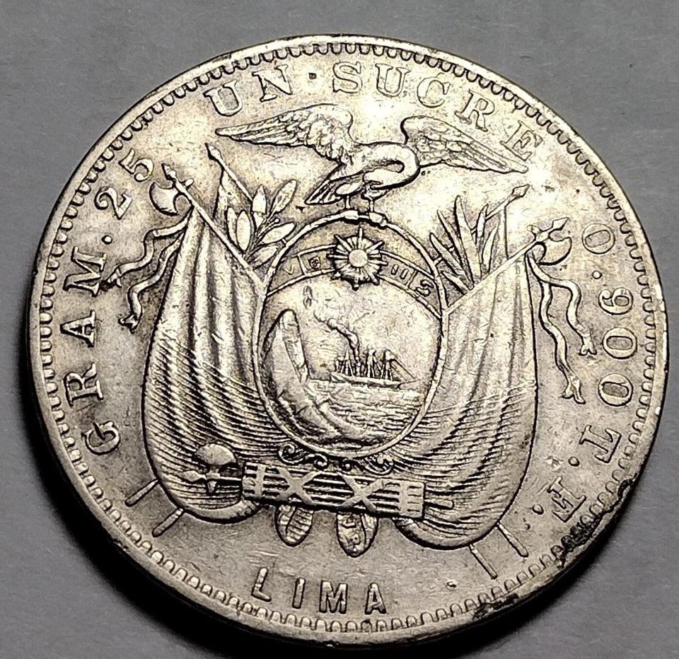 Ecuador 1890  Un Sucre Lima Mint    249-741 - Image 4 of 4