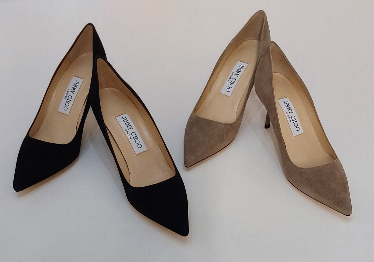 JIMMY CHOO Aurora パンプス NIB NEW Jimmy Choo Aurora 60 Black Stone suede pointed toe