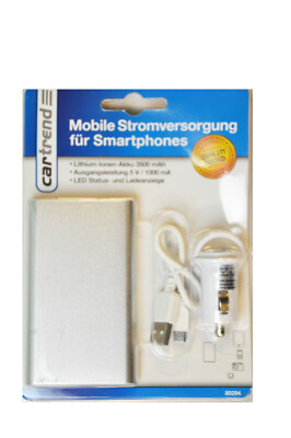 Cartrend 80294 Zusatzakku Powerbank Mobile Stromversorgung 