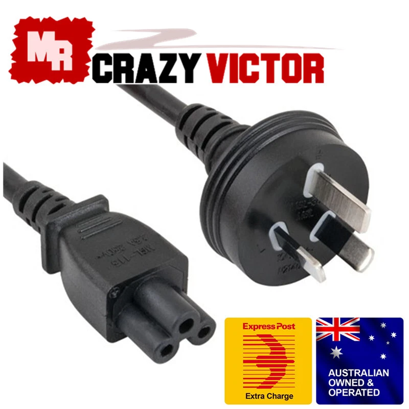 AU 3 Pin Prong Mains Power Lead Cable Cord for PC Laptop Monitor Desktop
