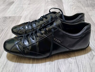 Prada Shoes Men's Calzature Uomo Spazzolato Fume Bleu Nero