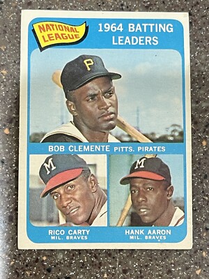 1965 Topps - League Leaders Bob Clemente on Card #2 Rico Carty, , Hank Aaron