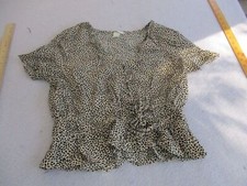 H M Cheetah Print Blouse sz 6