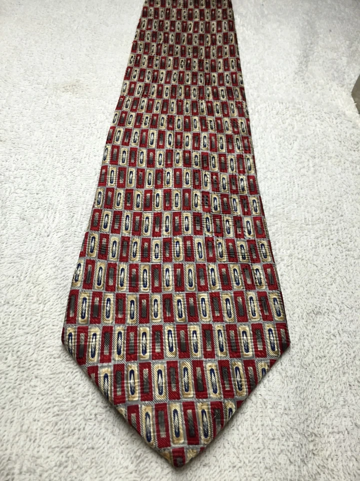 CORBATA ROUNDTREE & YORKE HOMBRE BORGOÑA CON ORO 4 X 61 Foto 2 de 4