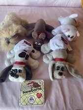 3 Tonka Mini Pound Puppies Plush Vintage Lot of 5 Dogs Stuffed Animals