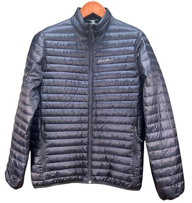 Eddie Bauer Men's Microlight 650 Fill DOwn Jacket Blue Navy Small