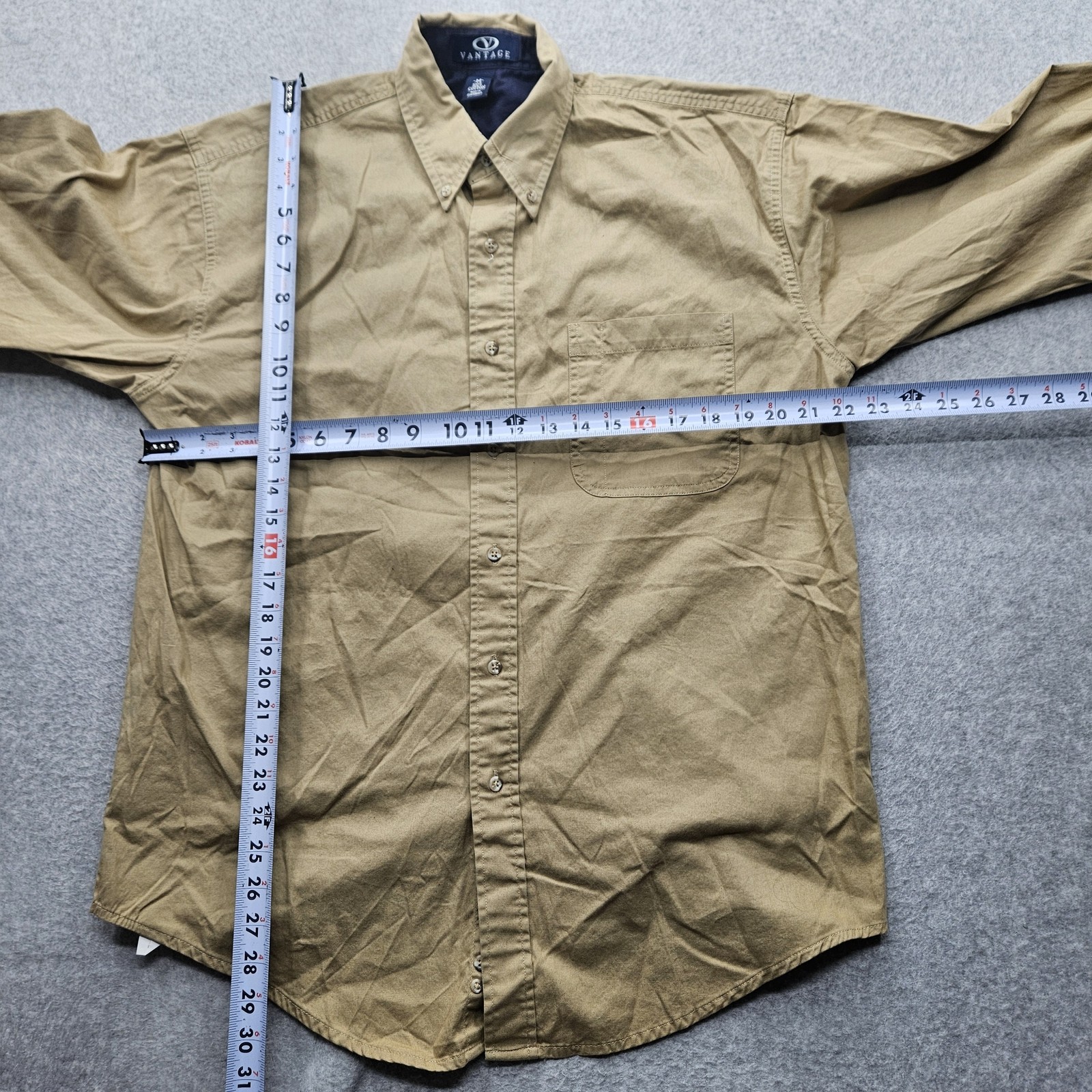 Vantage Men's Medium Brown Button-Down Long Sleev… - image 6