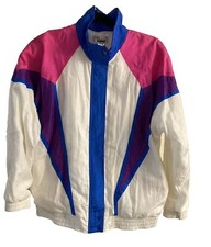 Vtg 80  s 2pc Women  s Track Suit, Bright Color Block Parachute Jogger Bocoo Sz PM