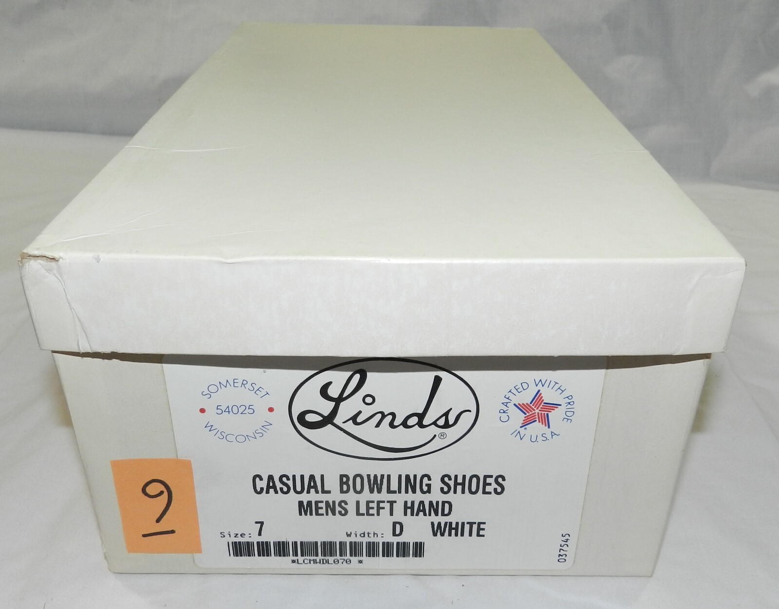 Lotto 9 Scarpe da bowling casual Linds nuove con scatola Uomo Sinistro 7 D Bianco