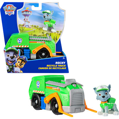 Spin Master Paw Patrol - Recycling-Truck mit Rocky Spielfigur, Spielfahrzeug