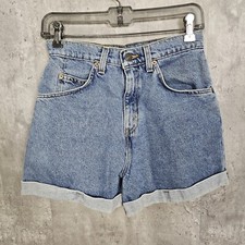 Vintage 90s Levis 954 Orange Tab Cuffed Jean Shorts Stonewashed Denim