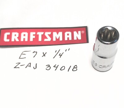 Craftsman External E7 x 1/4''  Torx Star Bit Socket  Z-AJ 34018 Free USA Shipping