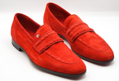 NWT STEFANO RICCI Leather Loafers  EAGLE Shoes Eu 42 Uk 8 Us 9  (SR1865)