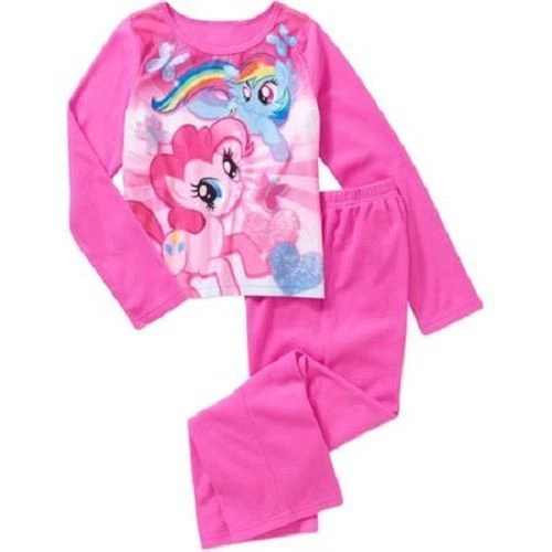 Girls My Little Pony Flannel Pajama Set Sleepwear Polyester Size 4 5 NWT