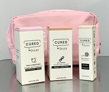 Cured By Julep 3 Pc Nail Treatment Kit Sheer Rose, Clear, Cuticle Oil + Bag (#m5