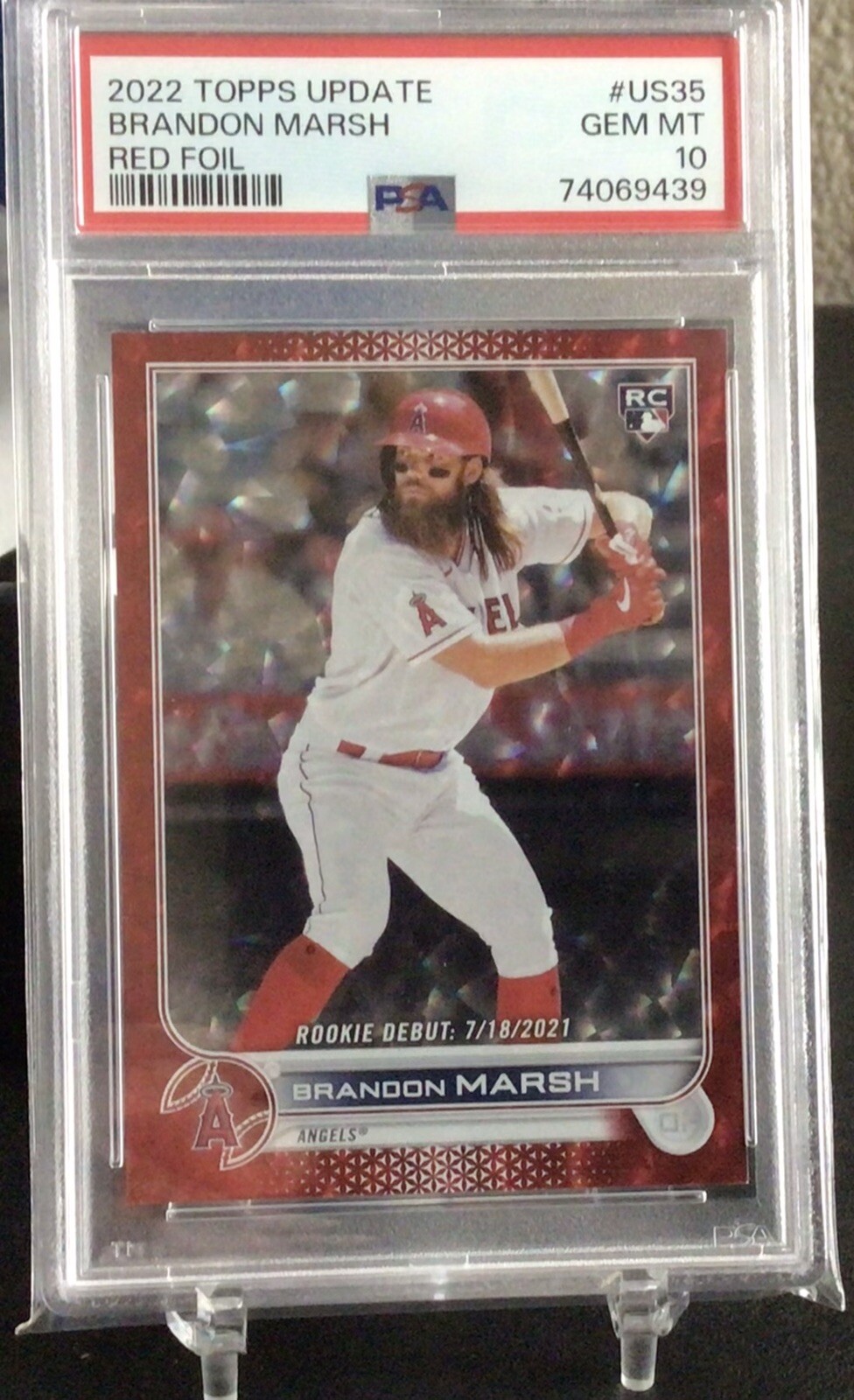 2022 Topps Update Series - Rookie Debut Red Foil #US35 Brandon Marsh /199 (RC)