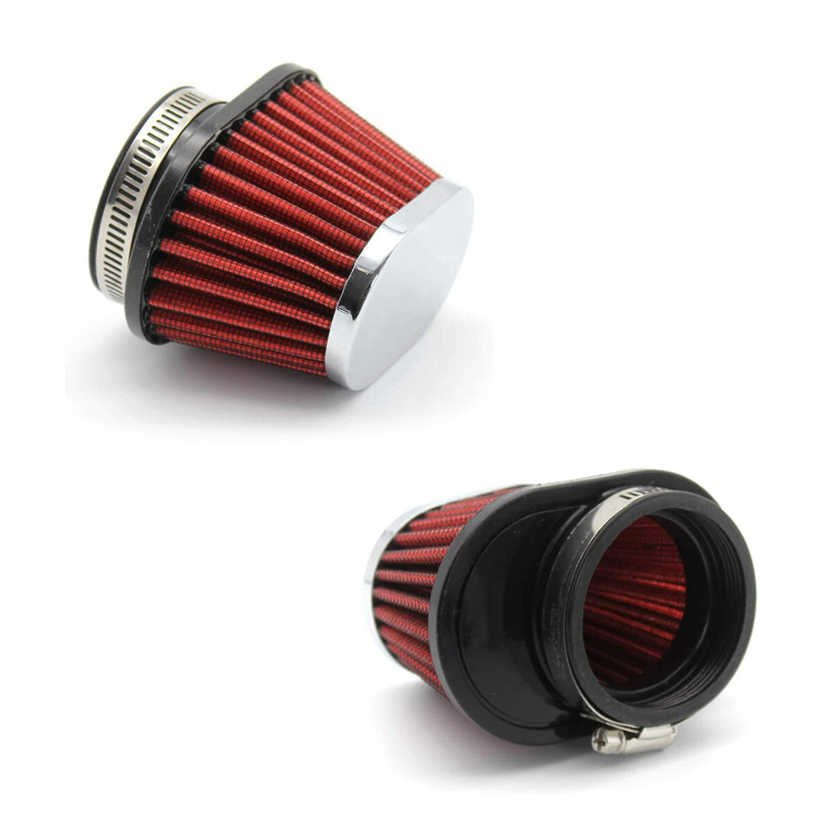 2Pcs Metal Air Filter Intake Cleaner 55mm Inlet Racing Filter For Car Truck SUV