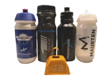 2019 SANTOS TOUR DOWN UNDER AUSTRALIA RACE USED WATER BOTTLES + CYCLING COWBELL