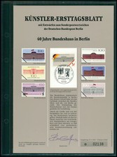 BERLIN K&Uuml;NSTLER-ETB 1990/4 BUNDESHAUS ARCHITEKTUR K&Uuml;NSTLER-ERSTTAGSBLATT