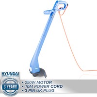 Hyundai Electric Strimmer Garden Grass Cutter Trimmer 25cm Head 250W 10m Cord
