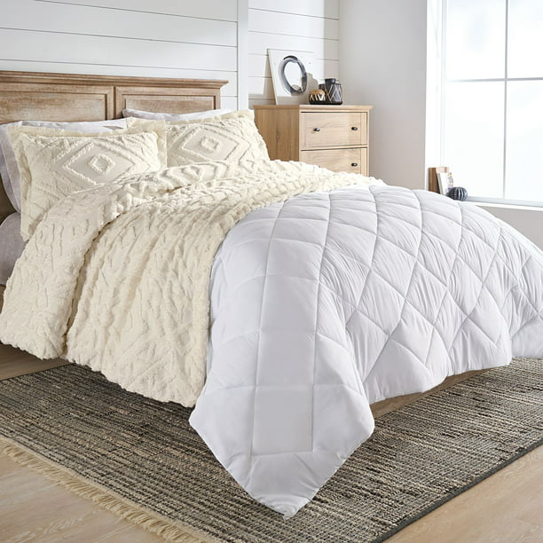 Better Homes and Gardens Chenille 3 Piece Duvet Cover Set, King, Ivory