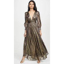 Loveshackfancy Cyrena floral print gold maxi dress size 0