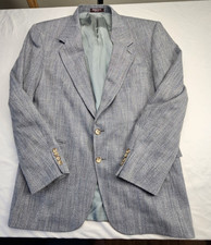 Vintage Evan-Picone Bon Mens Wool Blazer Jacket Gray Herringbone Made in USA