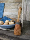 Small Primitive  Antique Round Whisk Broom Wood Handle