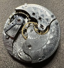 1896 ELGIN 16S 15J PW LS GRADE 136 POCKET WATCH MOVEMENT DIAL