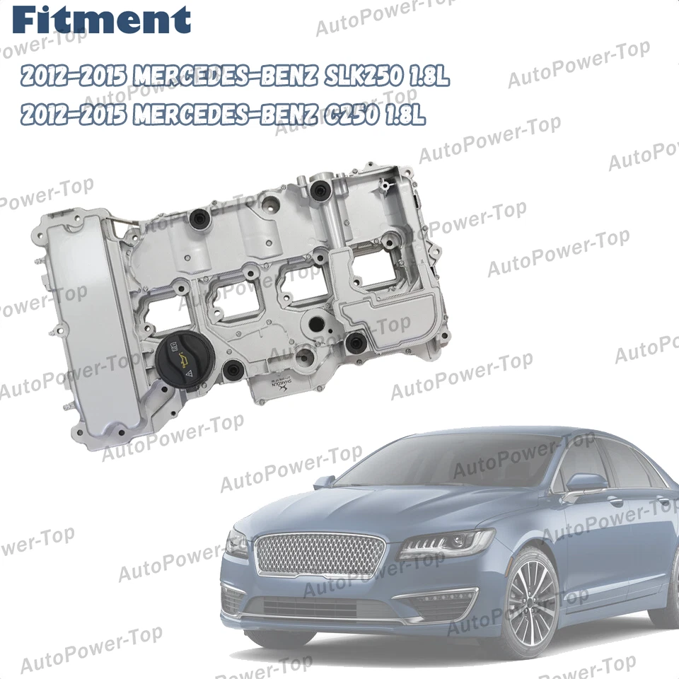 Upgrade Aluminum Valve Cover for 12-15 Mercedes Benz C250 W204 SLK250 R172 1.8L - Image 2 of 4