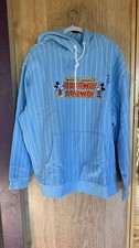 Disney Runaway Railway Light Blue Striped Hoodie with Mickey Mouse XXL NWT