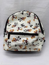 Bioworld Disney MINI Backpack MICKEY MOUSE Print White 11" x 9"