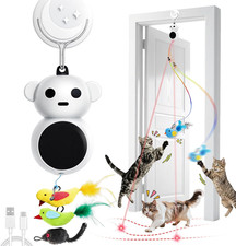 Interactive Cat Toy with Laser Pointer Flying Bird Mouse Wand USB Rechargeable