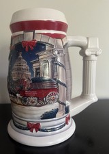 Vintage 2001 Budweiser Holiday Beer Stein Mug “Holiday at the Capitol” CS455 NEW