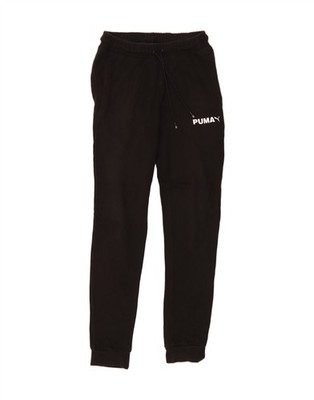 PUMA Womens Graphic Tracksuit Trousers Joggers UK 10 Small  Black Cotton CR07