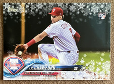 2018 Topps Holiday J.P. Crawford #HMW175 Metallic Snowflake (RC) Phillies Rookie