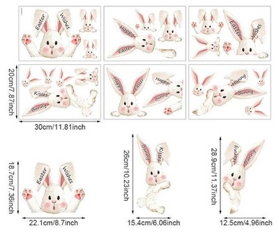 PVC Osterhase Ei statisch haftende Fensteraufkleber für glatte Oberflächen 30