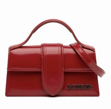 Authenticated Jacquemus Mini Patent Le Bambino Red Leather Satchel