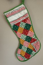 Vintage Christmas Stocking Holiday Patchwork ...