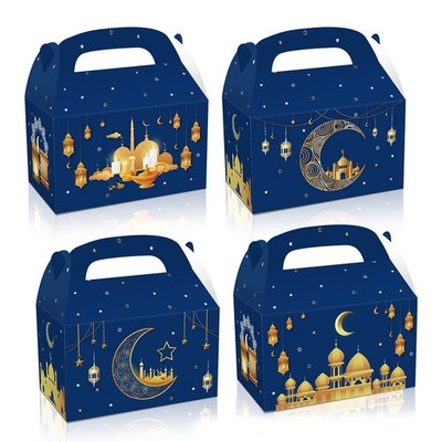 12 Pack Ramadan Candy Box, Eid Gift Bags, Blue Chocolate Treat-Box for Party Dec