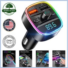 Luxury Bluetooth FM Transmitter with Hands-Free Calling  Quick Charge Tech