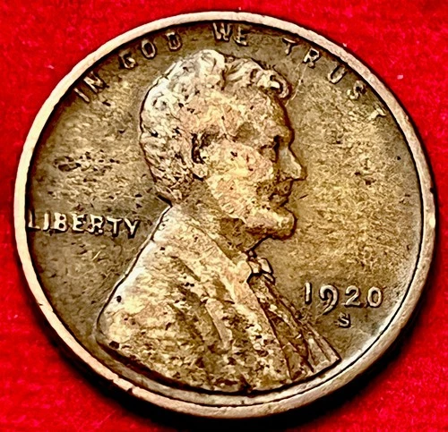 1920-S Lincoln Wheat Penny Cent - San Francisco Mint - Good Condition JC153