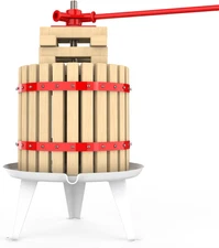 EJWOX 3.2 Gallon Fruit and Wine Press, Manual Cider Juice Maker with Solid Beech