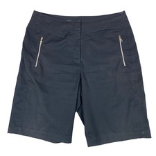 Tail Tech Golf Navy Blue Performance Zipper Pocket Bermuda Shorts Womens 10