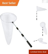 Deluxe Butterfly Net with 12" Ring 36" Telescopic Handle - Lightweight Po...