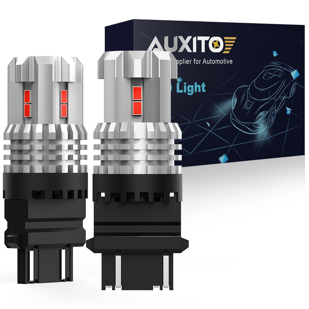 AUXITO 3157 Red LED Brake Tail Parking Stop Light Bulb Error Free Super Bright 2
