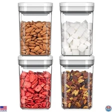 MR.SIGA 4-Pack Airtight Food Storage Containers, BPA-Free, 1L, Leak-Proof Lids